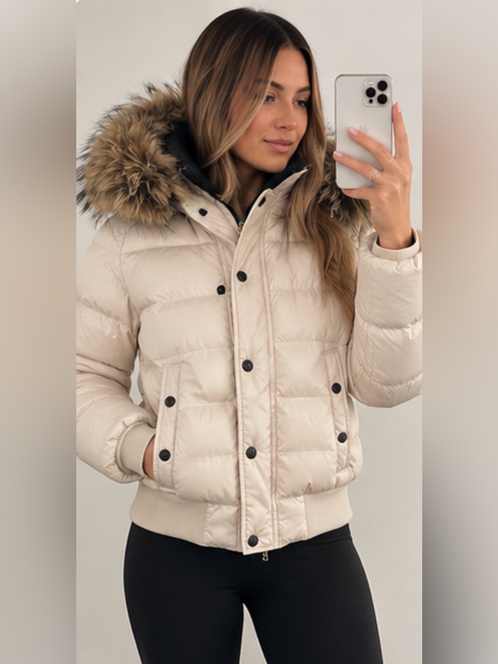 TNA Aritzia The Northwest Down Puffer Jacket Faux Fur Hood XS